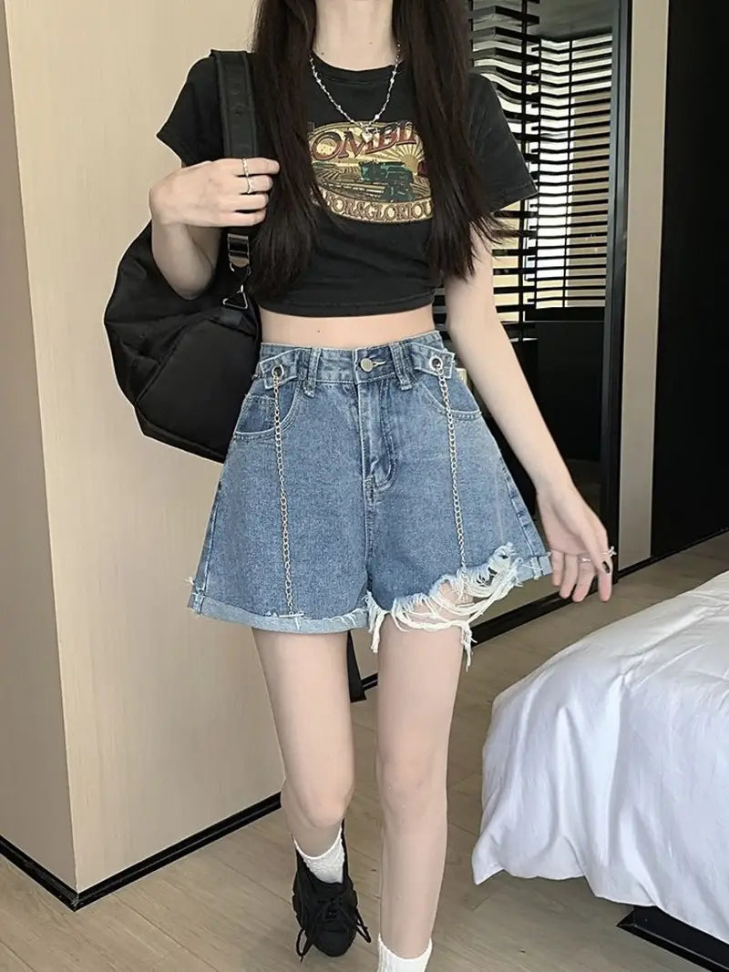 New Summer Collection for : High-Waisted A-Line Shorts in Plus Sizes, for Outdoor, For Teenager