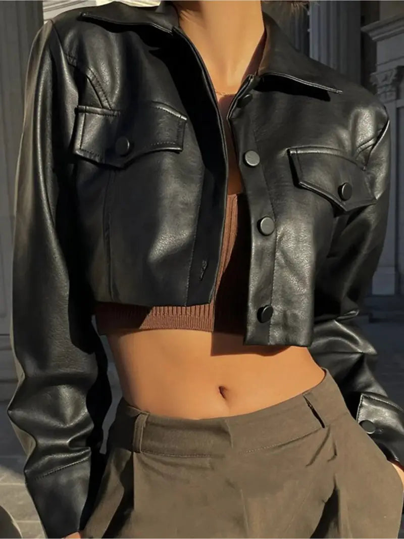 Women's Lightweight Jacket - Skinny Fit Long Sleeve Lapel coat, Button-front pockets, Machine Washable Fall/Winter Outerwear for Everyday & Formal Events - Chic Minimalist Women's Coat, Streetwear Style, Sleek Design, Durable Fabric, Office Wear