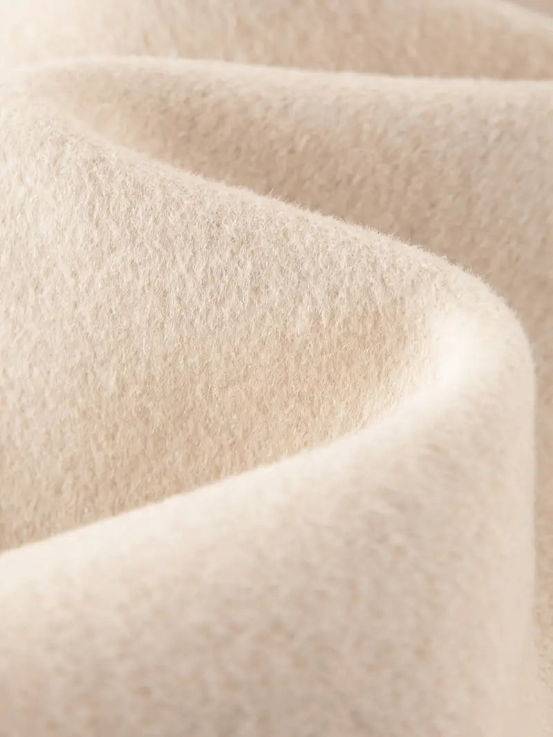 Double-sided Wool XWI Long Autumn and Winter Coat | Elegant Suit Collar for Women