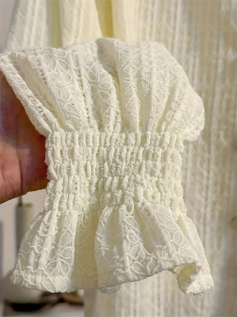 French Sweet Lace Collar Blouse Autumn-Winter Design Youthful Aesthetic Base Layer Apricot Top