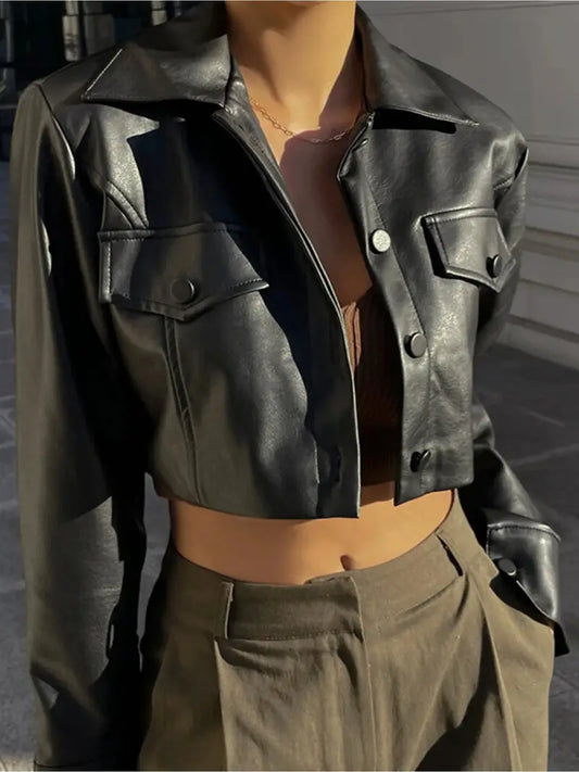 Women's Lightweight Jacket - Skinny Fit Long Sleeve Lapel coat, Button-front pockets, Machine Washable Fall/Winter Outerwear for Everyday & Formal Events - Chic Minimalist Women's Coat, Streetwear Style, Sleek Design, Durable Fabric, Office Wear