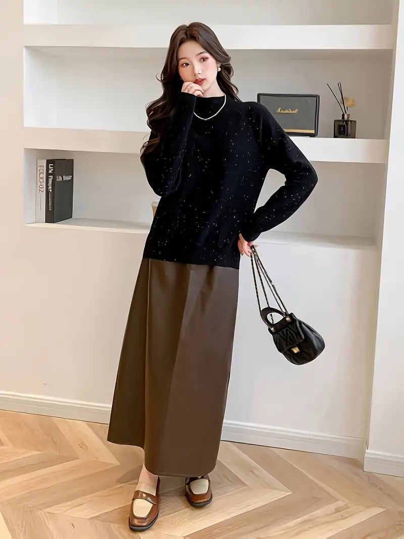 [Winter|Luxury] Super Warm, Soft Cashmere Sweater | Pure Loose Knitted, Semi High Neck Base | High-end, Light Luxury, Thick Solid Color, Suitable for Light Skin, Sensitive Skin