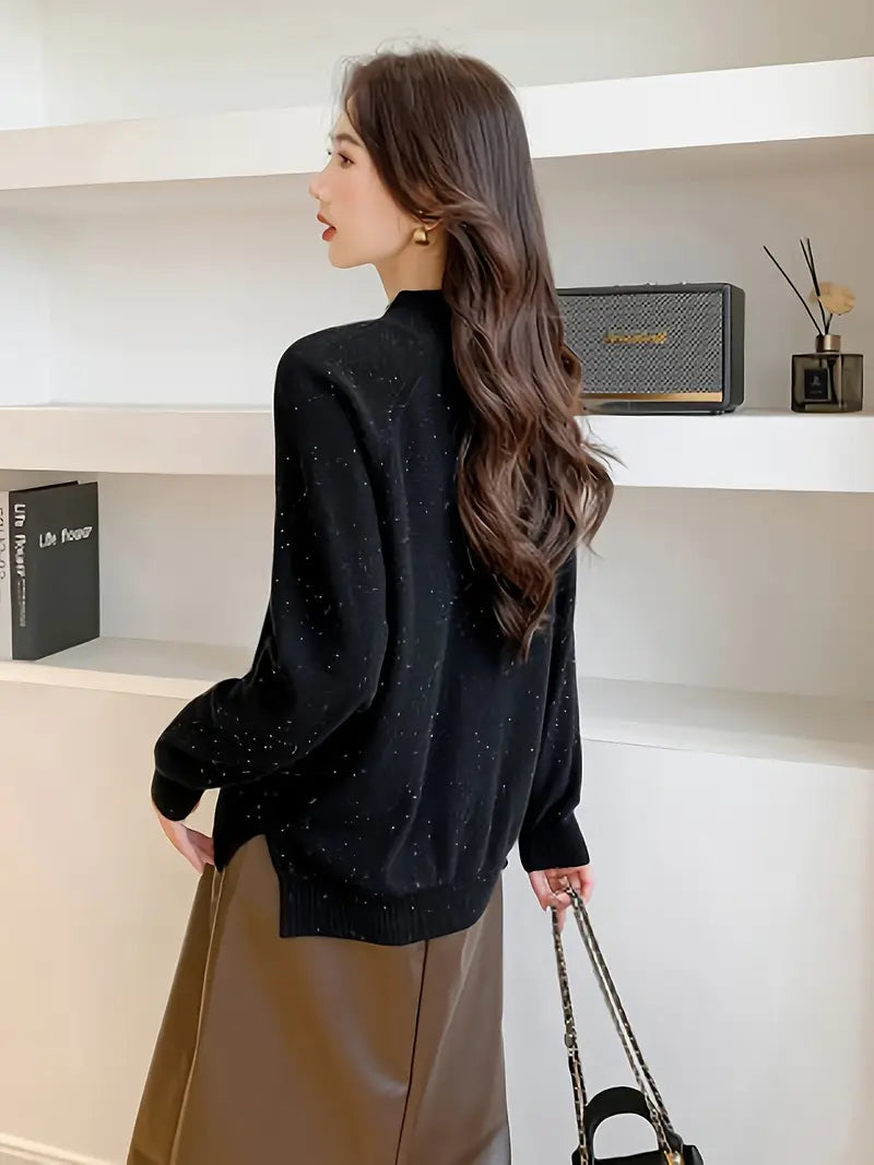 [Winter|Luxury] Super Warm, Soft Cashmere Sweater | Pure Loose Knitted, Semi High Neck Base | High-end, Light Luxury, Thick Solid Color, Suitable for Light Skin, Sensitive Skin