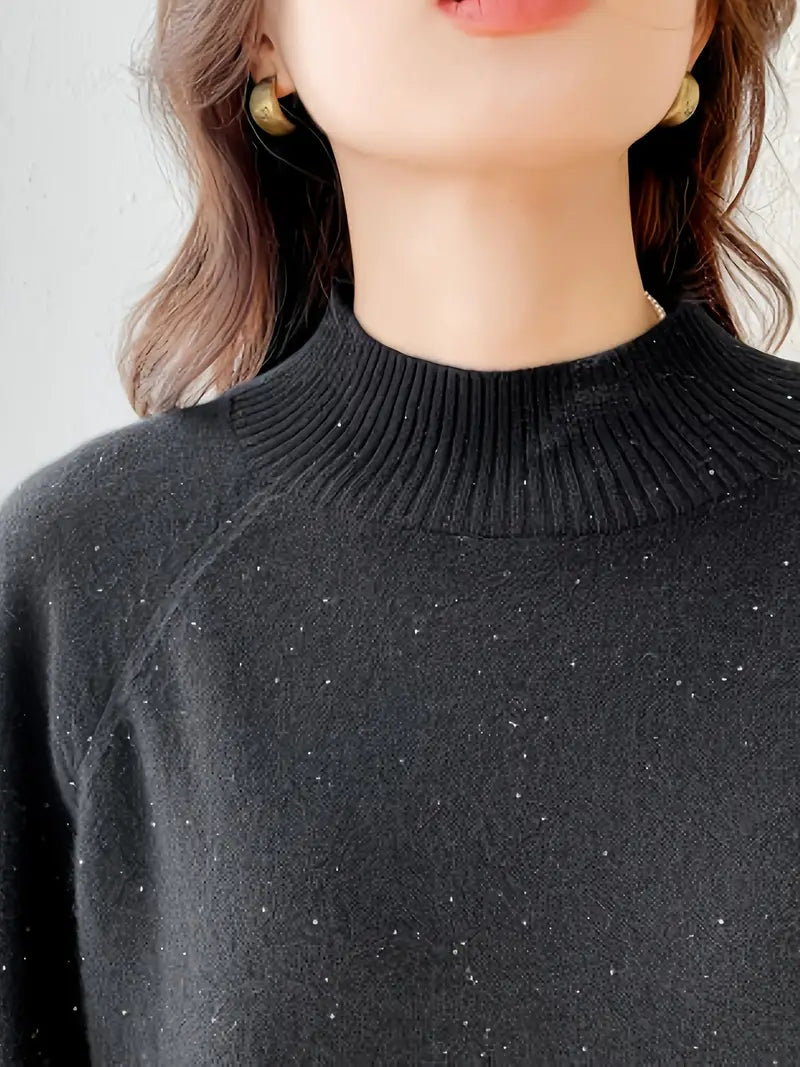 [Winter|Luxury] Super Warm, Soft Cashmere Sweater | Pure Loose Knitted, Semi High Neck Base | High-end, Light Luxury, Thick Solid Color, Suitable for Light Skin, Sensitive Skin