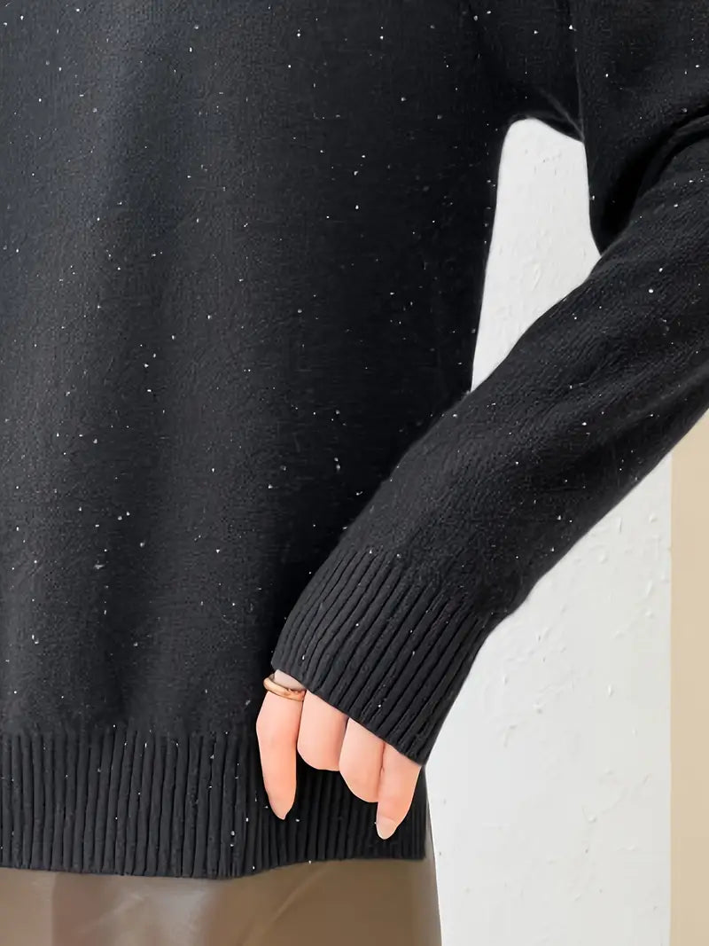 [Winter|Luxury] Super Warm, Soft Cashmere Sweater | Pure Loose Knitted, Semi High Neck Base | High-end, Light Luxury, Thick Solid Color, Suitable for Light Skin, Sensitive Skin