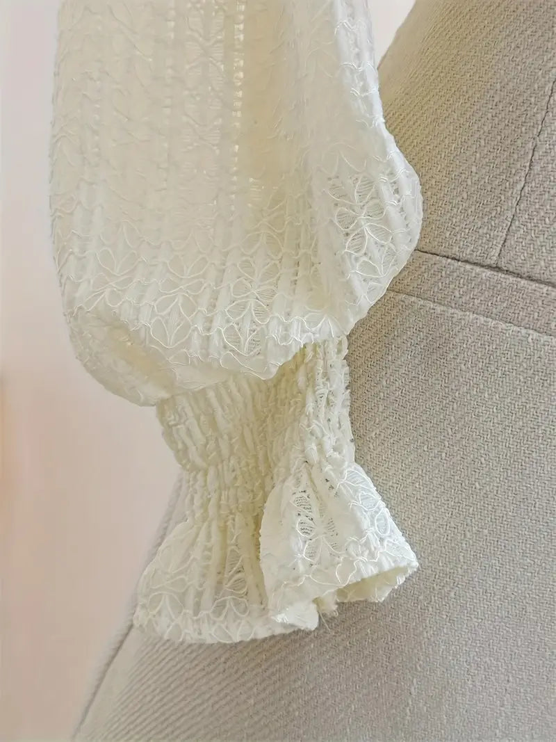 French Sweet Lace Collar Blouse Autumn-Winter Design Youthful Aesthetic Base Layer Apricot Top